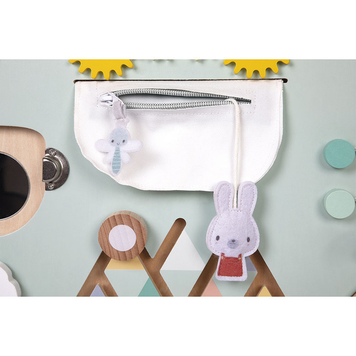 Duża drewniana tablica manipulacyjna 20 aktywności Miś Pure Janod J05162