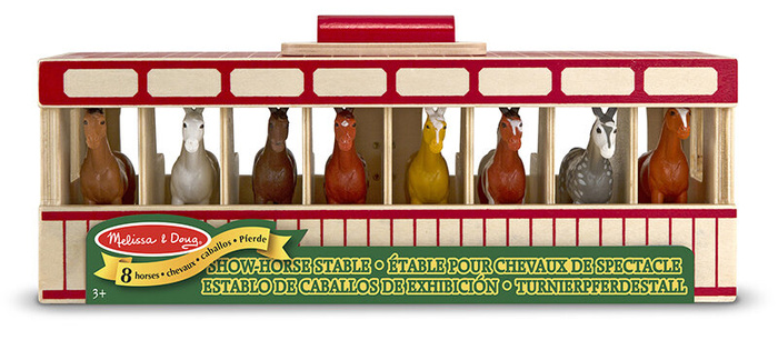 Przenośnia drewniana Stajnia z 8 Figurkami Koni Melissa and Doug 13744-MD