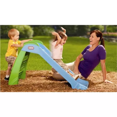 Moja Pierwsza Zjeżdżalnia Little Tikes 174971PE13 My First Slide niebiesko-zielona dla najmłodszych