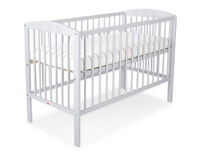 Łóżeczko drewniane Szare gwiazdeczki, 500206-Bobono