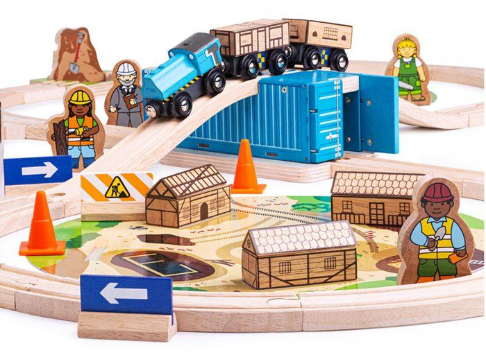 Kolejka drewniana ósemka Budowa pociągów BJT071-Bigjigs Rail kolejki dla dzieci