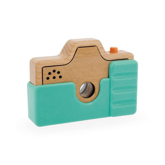 Drewniany aparat fotograficzny z dźwiękiem i lampą błyskową 18 m+ J05381-Janod, zabawka dla najmłodszych