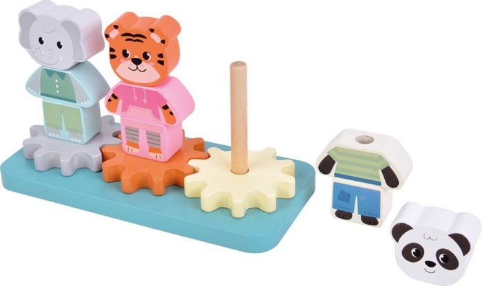 Układanka na palikach Dżungla i zwierzątka Small Foot 12762 drewniane zabawki dla dzieci