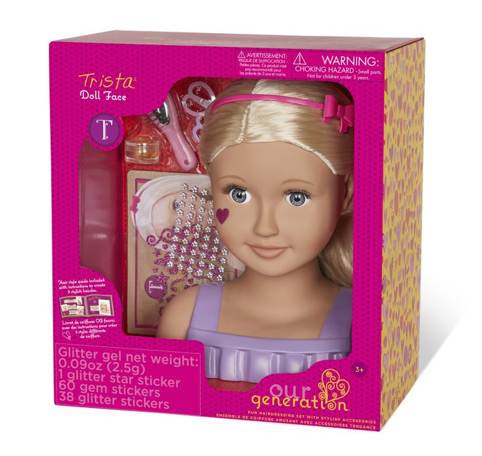 Głowa lalki do czesania blond Trista doll face Our Generation BD37966Z