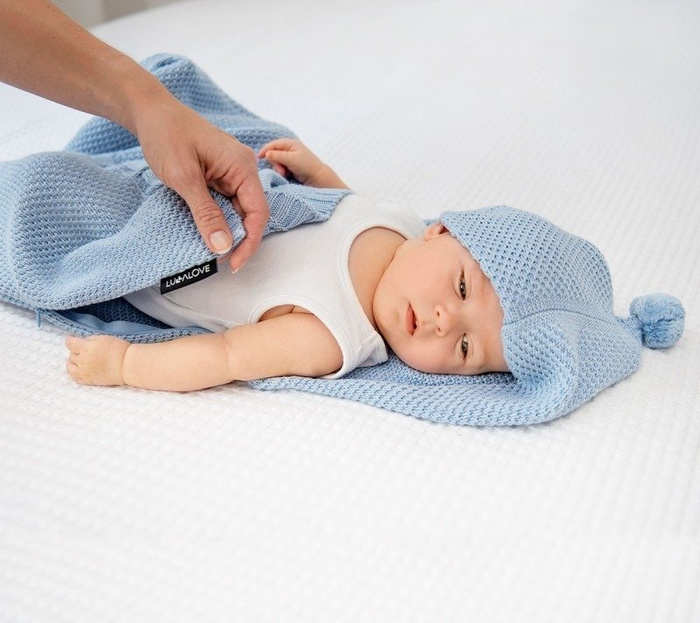 Śpiworek-kocykowy do spania błękitny LL6609-Lullalove, wyprawka dla niemowlaka