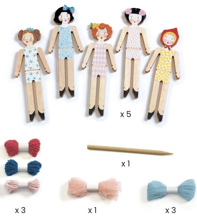 Słodka noc - zestaw do tworzenia laleczek z wełny DJ07953-Djeco, zestawy kreatywne dla dzieci