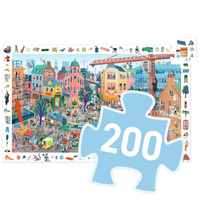 Puzzle 200 elementów obserwacja Miasto Djeco DJ07515
