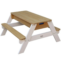 Stół Piknikowy dla dzieci Nick AXI A031.004.01 z ławką regulowanym parasolem oraz pojemnikami na wodę/piasek