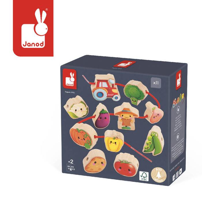 Nawlekanka z drewnianymi Warzywami Farma J03313 Janod