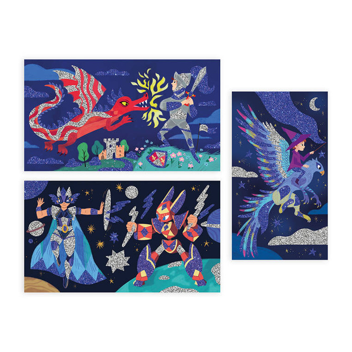 Zestaw kreatywny dla małych artystów Brokat Bohaterowie Janod J07920