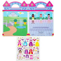 Książeczka z naklejkami wielokrotnego użytku Księżniczki 19100-Melissa & Doug, naklejki dla dzieci