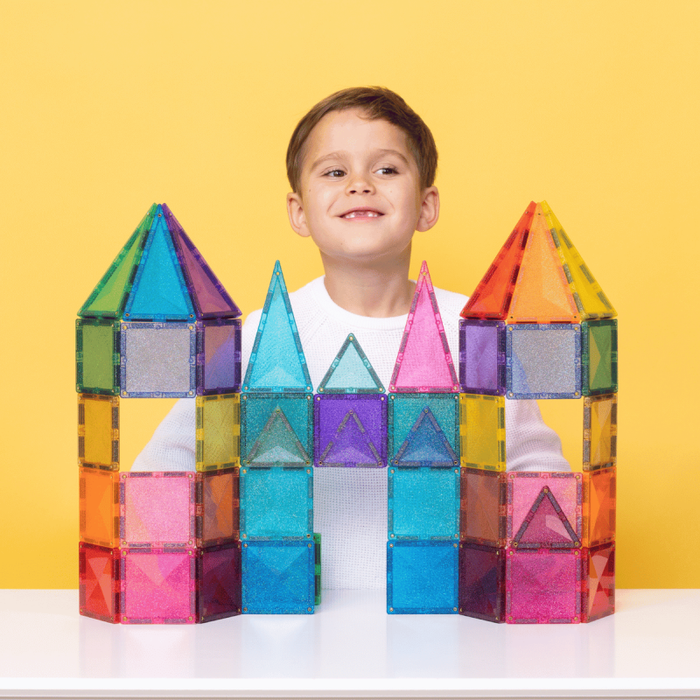 Klocki magnetyczne z brokatem Glitter Castle Pack 48 el Connetix 00048-GP