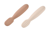 Zestaw 2 silikonowych pierwszych łyżeczek-gryzaków praline/clay Beaba 913593