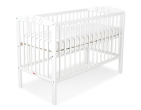 Łóżeczko drewniane Białe gwiazdeczki, 500207-Bobono