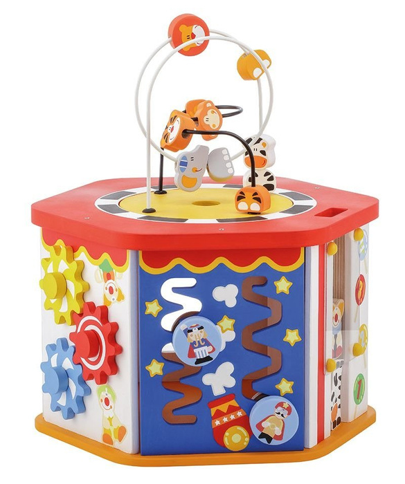 Drewniana kostka edukacyjna Cyrk 83064-Sevi, zabawka motoryczna