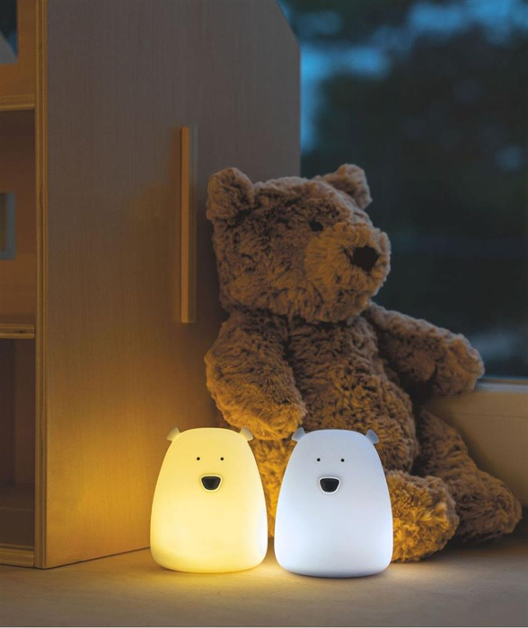 Zestaw 2 lampek Mini Miś w kolorze Biały i Arktyczny Błękit Rabbit & Friends 520077 520084 Lampki nocne dla dzieci