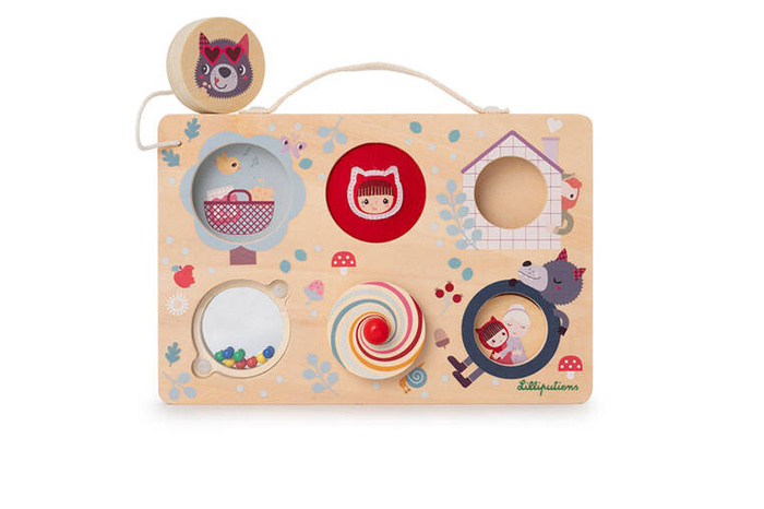 Drewniana tablica manipulacyjna walizka Czerwony Kapturek Lilliputiens 83510