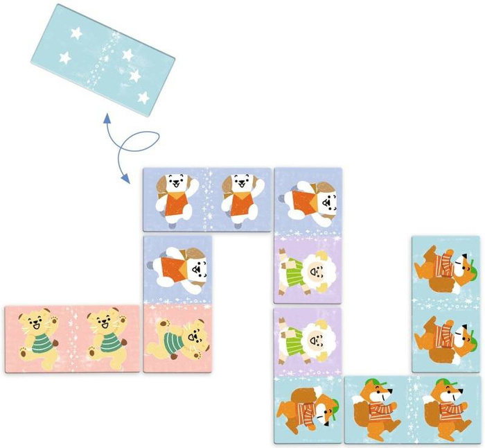 Domino dla dzieci MALI PRZYJACIELE DJ08185-Djeco, gra edukacyjna