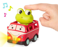 Miękkie autko sensoryczne z wesołym pasażerem Land of B. Jax & Groovy Patootie LB1700Z- B.Toys zabawka samochód