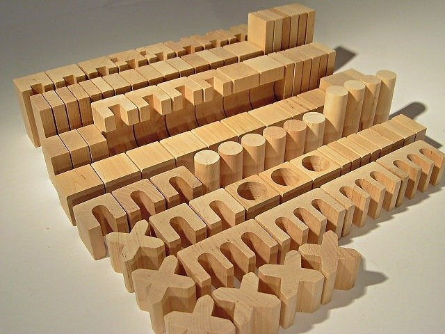 Klocki drewniane o dużych rozmiarach z literkami dla dzieci, XL, 205 el., zabawki konstrukcyjne