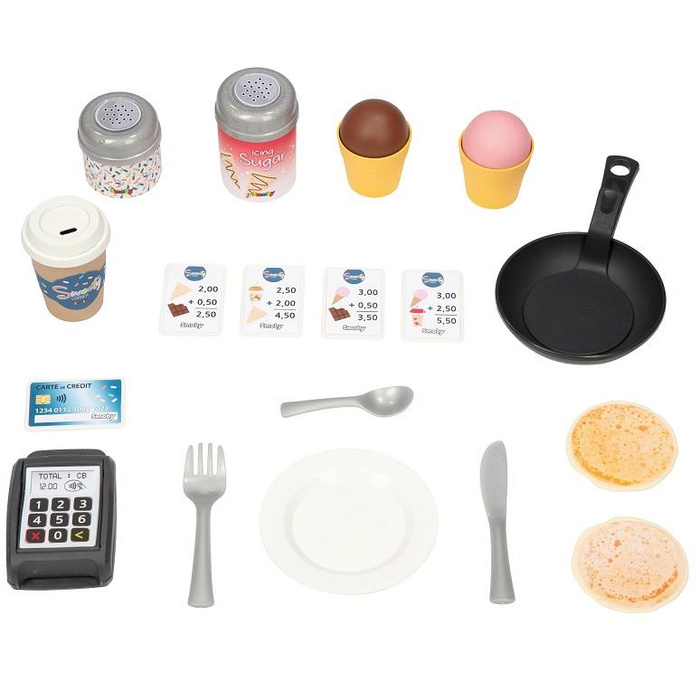 Domek ogrodowy Lodziarnia Smoby 810718 Sweety Corner z akcesoriami kuchennymi do kreatywnej zabawy