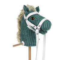 Turkusowy koń na kiju z kółeczkami do zabawy w domu i plenerze Hobby Horse Mumbee 53304