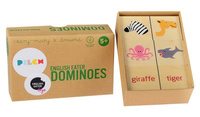 Drewniane domino English Eater 110191-Pilch, zabawki edukacyjne dla dzieci