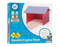 Dodatek do kolejki Czerwona parowozownia BJT160-Bigjigs Rail, kolejki drewniane