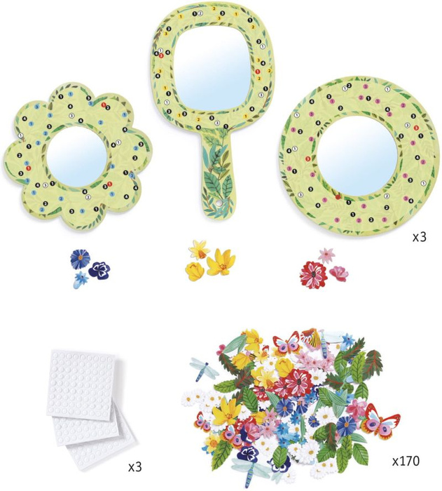 Zestaw artystyczny dekoracja lusterek Kwiaty Djeco DJ07908