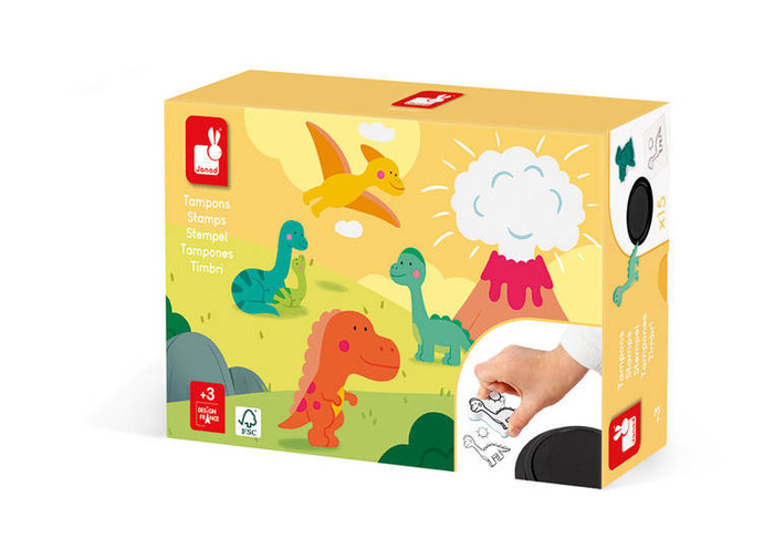 Zestaw kreatywny Stempelki Dinozaury 15 szt. Janod J07721