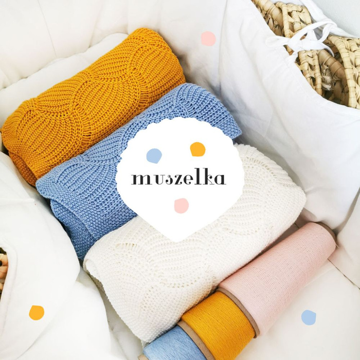 Kocyk ażurowy muszelka mango LL8092-Lullalove, kocyki dla dzieci