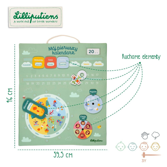 Miękka tablica aktywizująca Mój pierwszy kalendarz Lilliputiens 83894