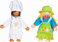 Laleczki drewniane z ubrankami na zmianę Goki 51482