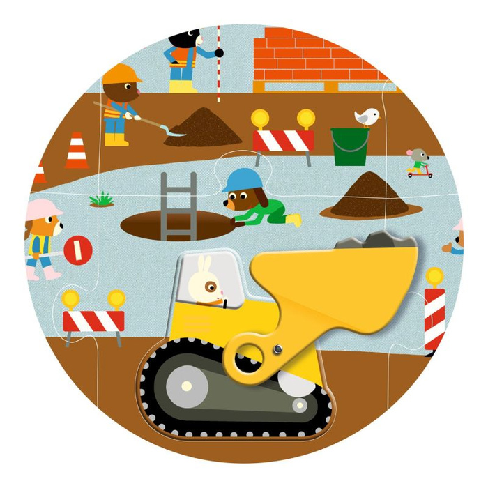 Duże puzzle dla dzieci plac budowy Djeco DJ07167