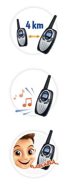 Nauka i zabawa dla dzieci Walkie-Talkie z akumulatorem - zasięg 4 km TW02 Buki