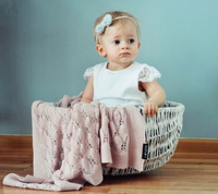 Kocyk ażurowy Boho pudrowy róż LL5824-Lullalove, kocyki dla dzieci