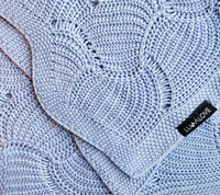 Kocyk ażurowy błękitna muszelka LL8085-Lullalove, kocyki dla dzieci