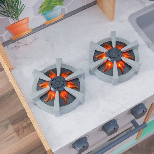 Kuchnia dla dzieci Lets Cook Natural z dźwiękiem i światłem KK53433-KidKraft, zabawki drewniane