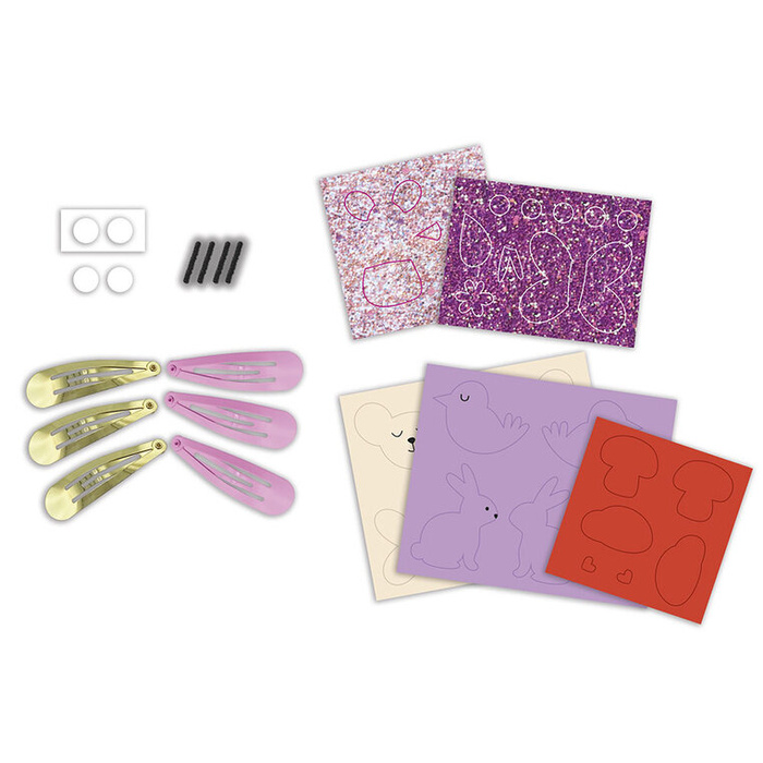 Zestaw kreatywny do tworzenia biżuterii Brokatowe spinki do włosów Ogród Janod J09179