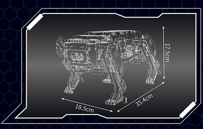 Klocki konstrukcyjne Mould King 15075S Robot Pies Boston Dog zdalnie sterowany Model budowlany 921 elementów