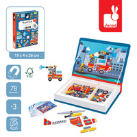 Układanka magnetyczna dla dzieci Strażacy Magnetibook J02583 Janod