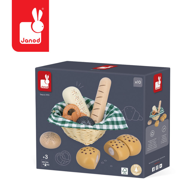 Koszyk z pieczywem z drewna Shiny Grandma Janod J06645