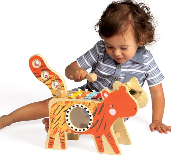 Kostka edukacyjna Tygrys 216580-Manhattan Toy, instrumenty dla dzieci