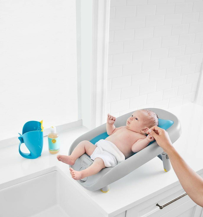 Wielofunkcyjna wanienka Moby Blue 9H498210-Skip Hop, akcesoria do kąpieli