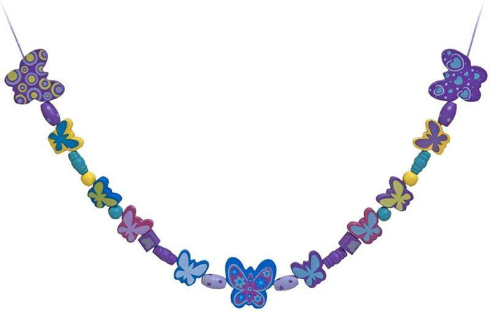 Drewniane koraliki do nawlekania Motylki 14179-Melissa & Doug, biżuteria dla dzieci