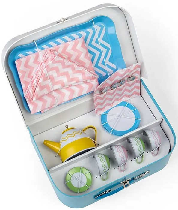 Zestaw herbaciany w walizce Kolorowa fala Bigjigs 36059