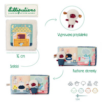 Książeczka aktywizująca z miniprzytulanką Dobranoc Owieczka Yvon Lilliputiens 83536