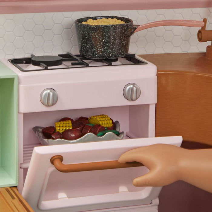 Kamper kempingowy z wyposażeniem dla lalek 55 elementów Country Cruising Camper Set Our Generation BD35163Z