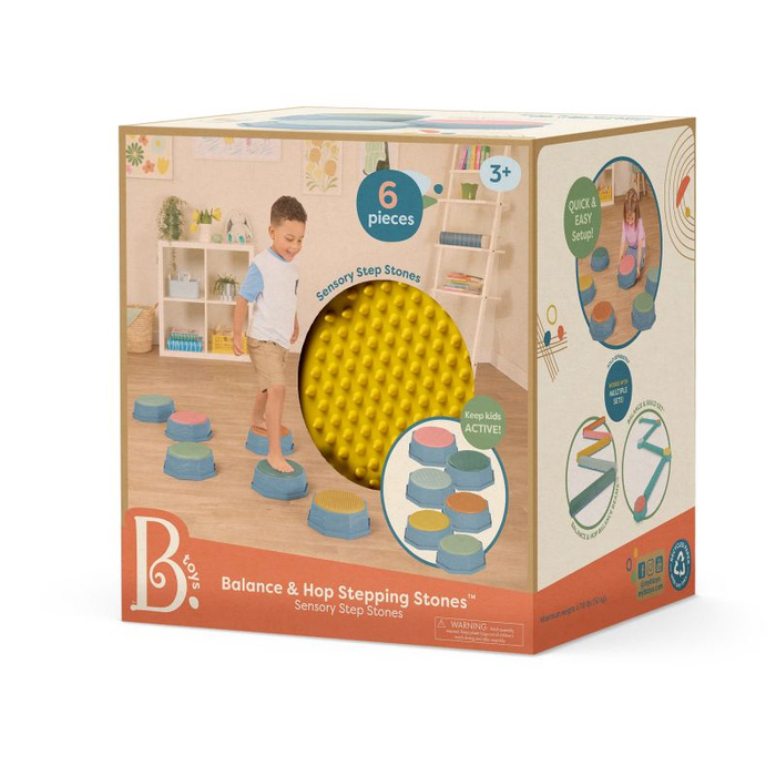 Moduły sensoryczne do stąpania i skakania 6 el Balance & Hop Stepping Stones B.Toys BX2484Z