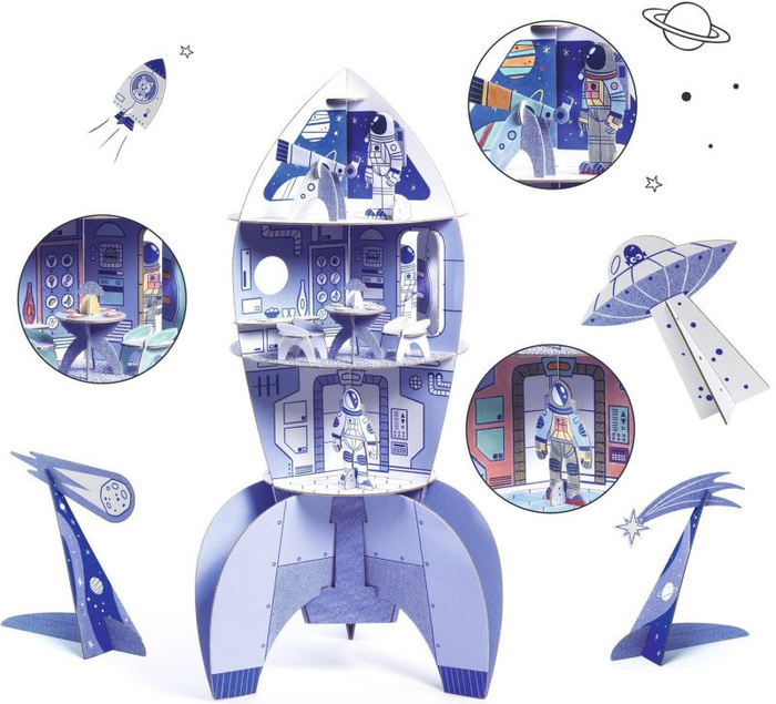 Rakieta kosmiczna 3D zestaw kreatywny zrób to sam Djeco DJ08009